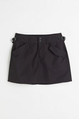 Cotton Poplin Utility Skirt