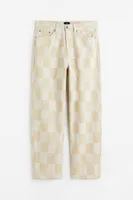 Loose Fit Patterned Twill Pants