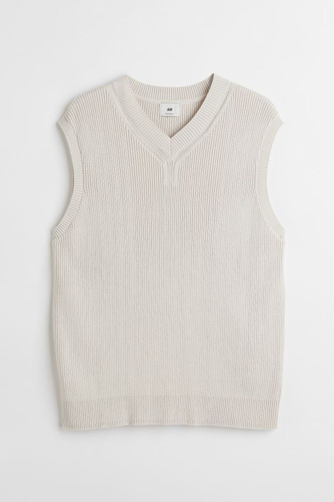 Relaxed Fit Cotton Sweater Vest