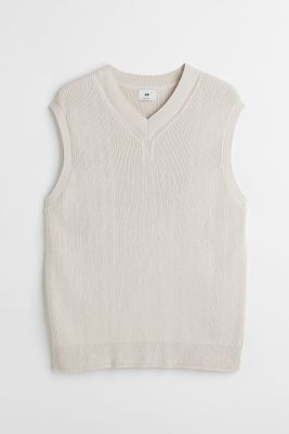 Relaxed Fit Cotton Sweater Vest