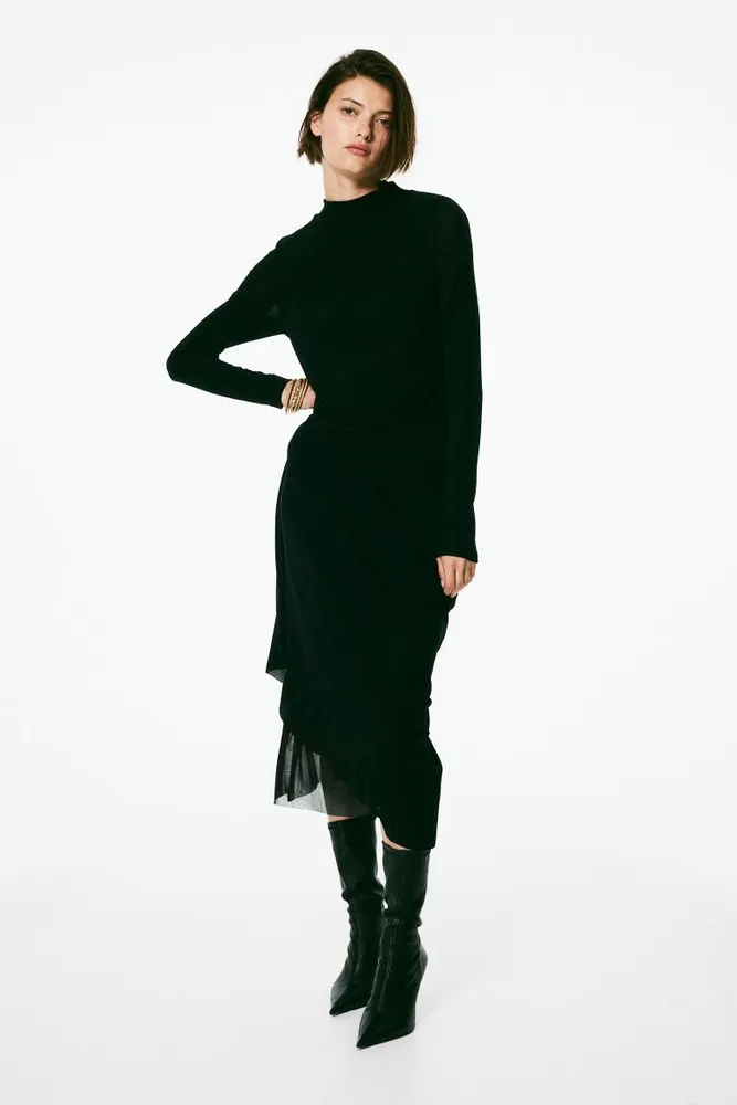 Jersey Mock Turtleneck Dress