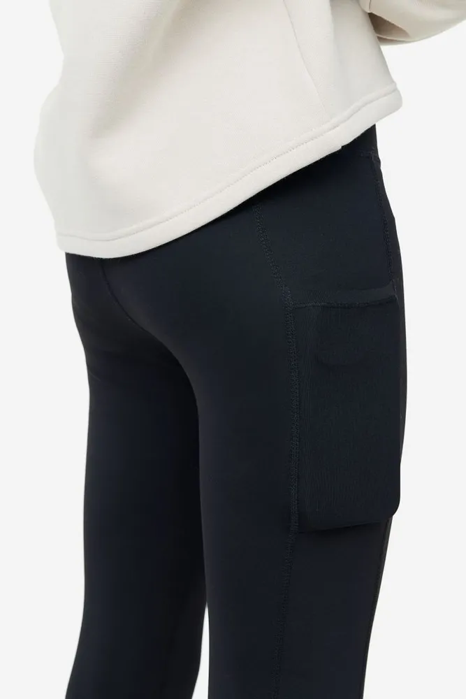 SoftMove™ Pocket-detail Sports Leggings - Khaki green - Ladies