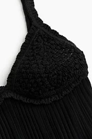Crochet-look Knit Camisole Top