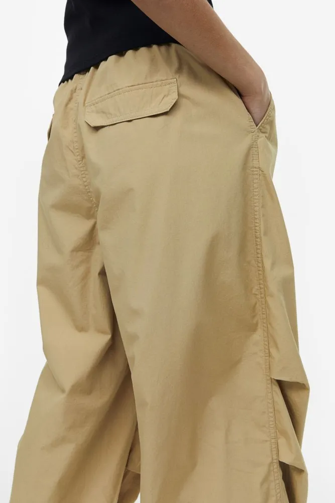 Ardene Man Cargo Parachute Pants For Men in Beige, Size XL
