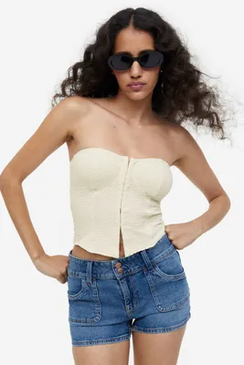 Corset-style Ribbed Top
