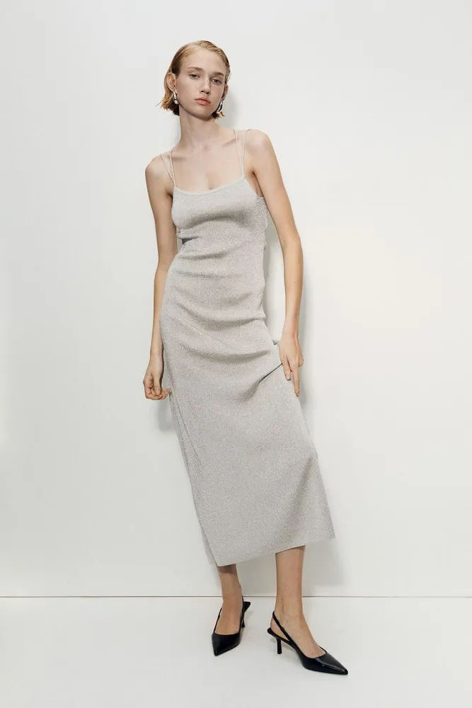 Glittery Fine-knit Maxi Dress