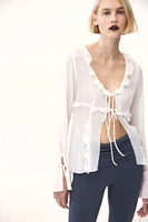 Chiffon Blouse with Flounces