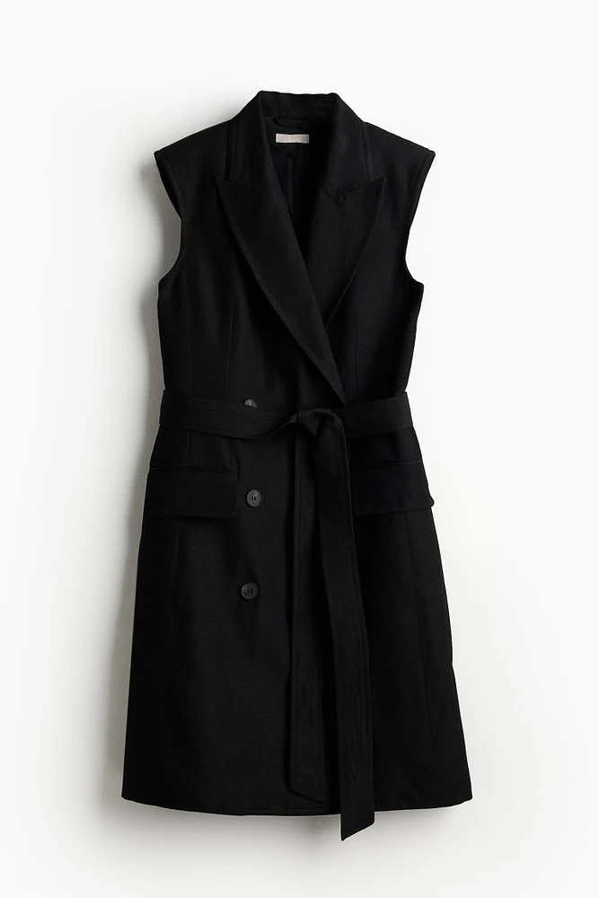 Linen-blend Jacket Dress