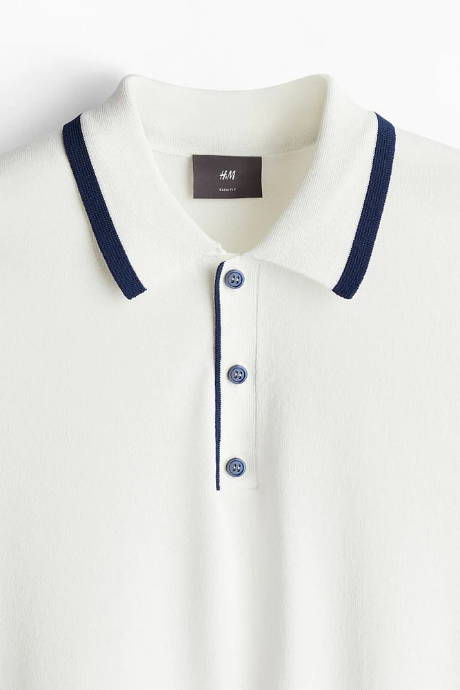 Slim Fit Fine-knit Polo Shirt