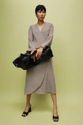 Crêped Wrap-front Dress