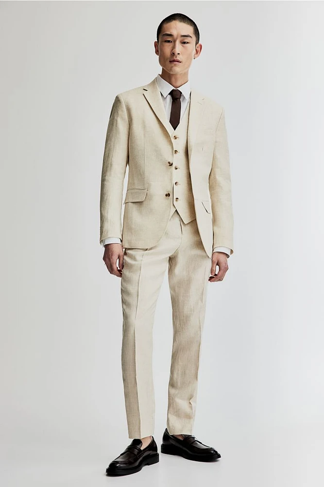 Slim Fit Linen Suit Vest