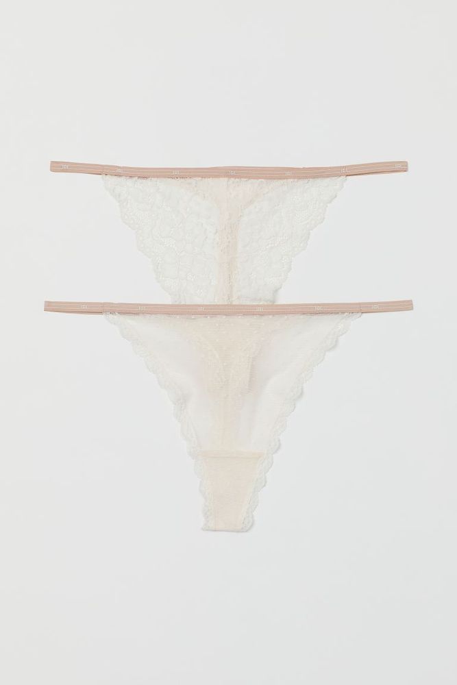 2-pack lace-trimmed thong briefs