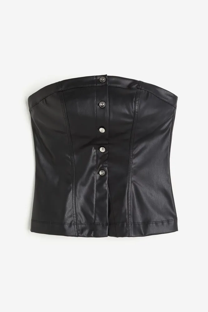 H&M Coated Corset-style Top