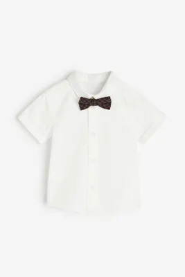 Short-sleeved Shirt and Bow Tie
