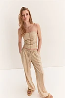 Linen-blend Pull-on Pants