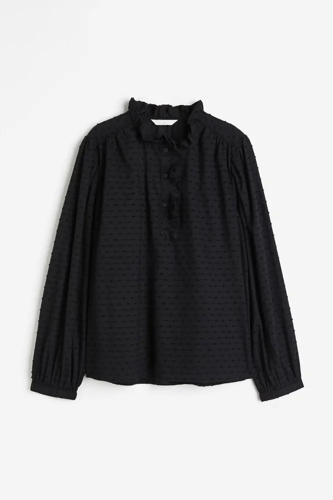 Ruffle-trimmed Pullover Blouse