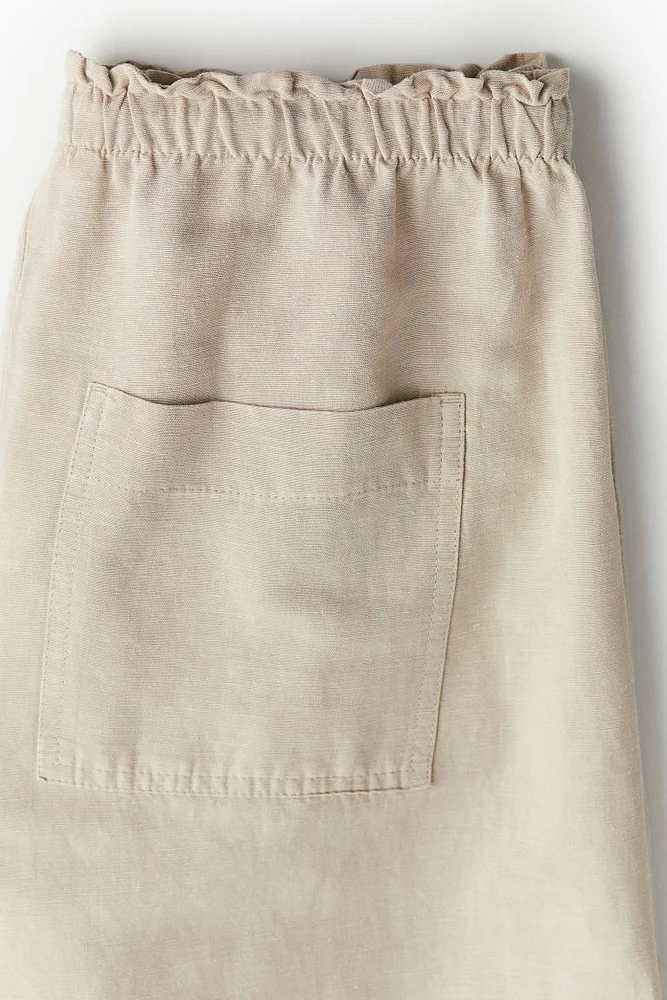 Linen-blend Pull-on Shorts