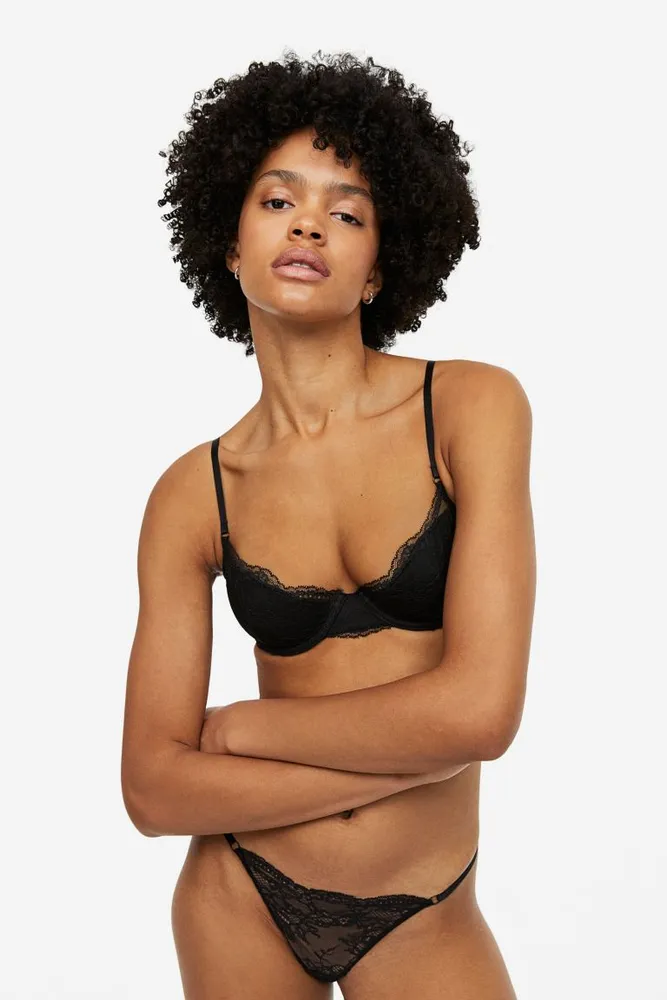 Buy H&M Padded underwired lace bra Online