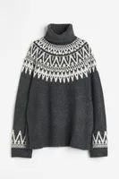 Jacquard-knit Turtleneck Sweater