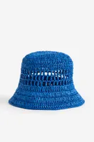 Crochet-look Straw Hat