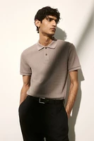 Slim Fit Waffled Polo Shirt