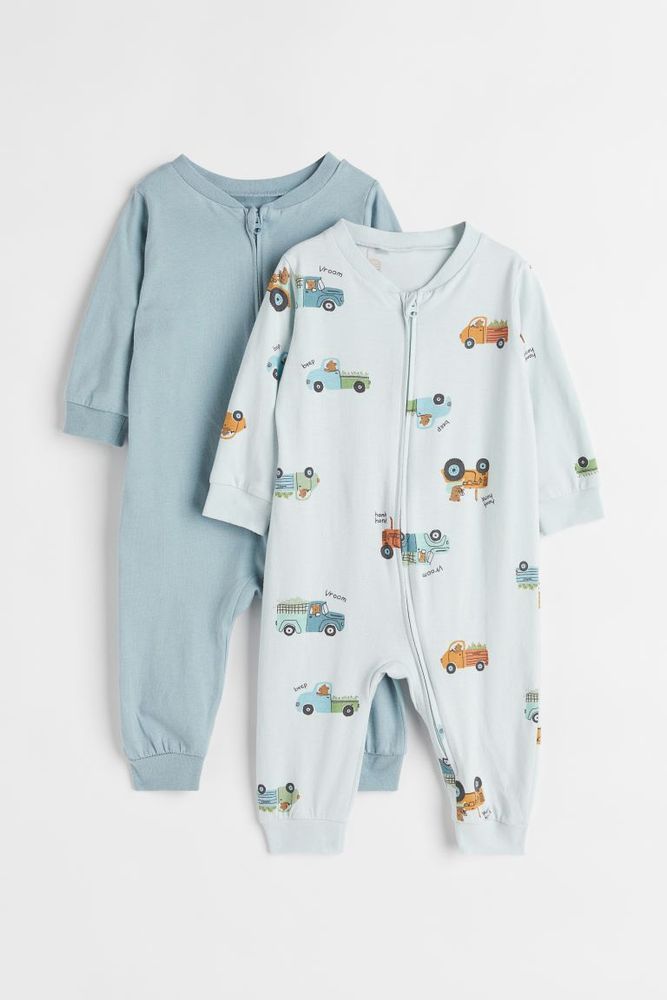 2-pack Pajama Jumpsuits with Zipper
