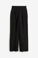 Wide-leg Linen-blend Pants