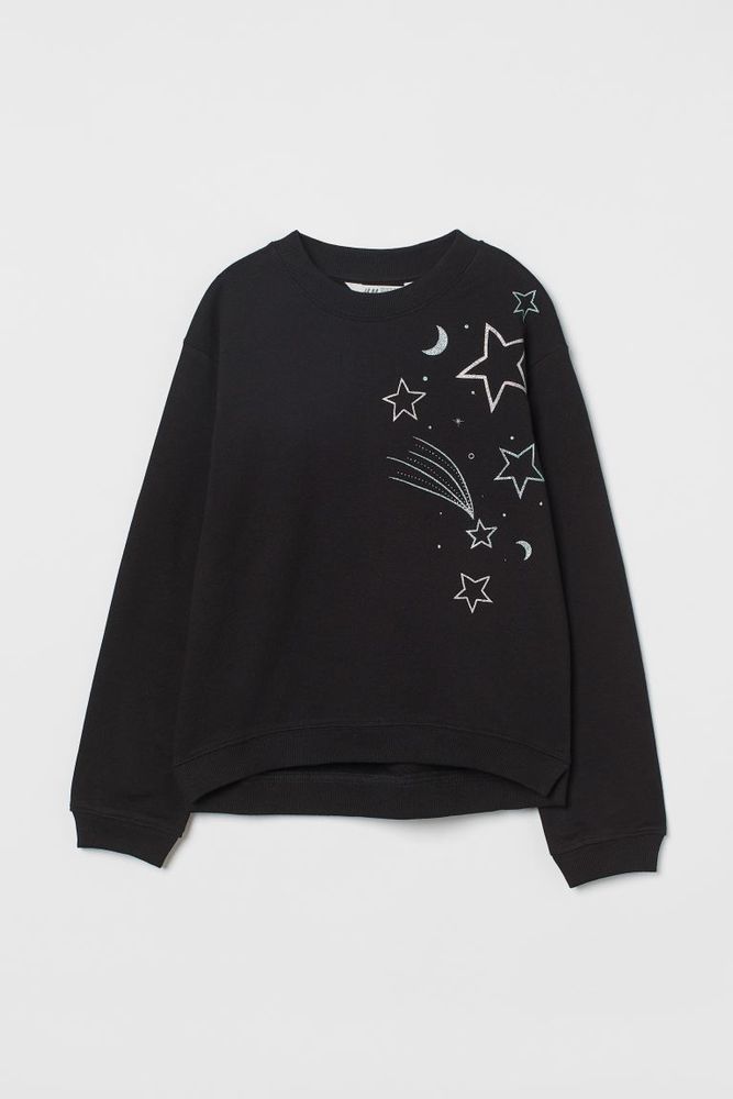 Girls - Beige Printed Sweatshirt - Size: 8/10 (8-10Y) - H&M