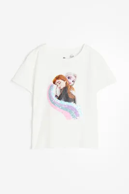 Sequin-design T-shirt