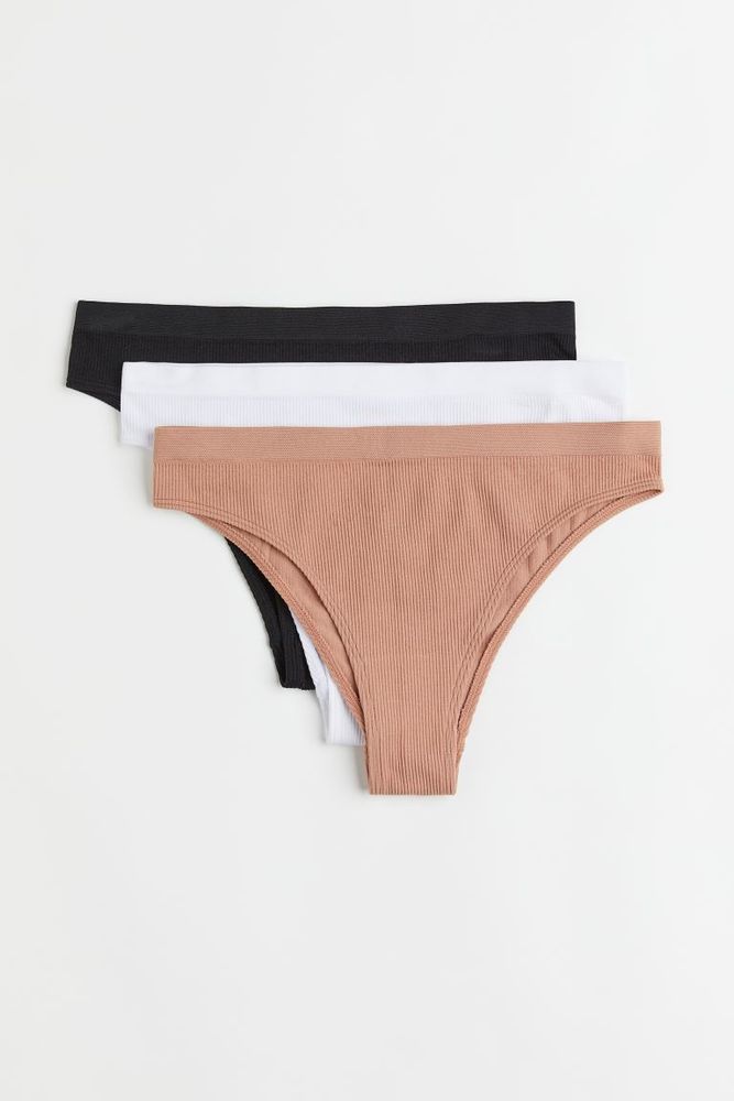 H&M 3-pack Ribbed Brazilian Briefs
