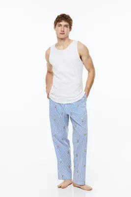 Relaxed Fit Patterned Cotton Pants