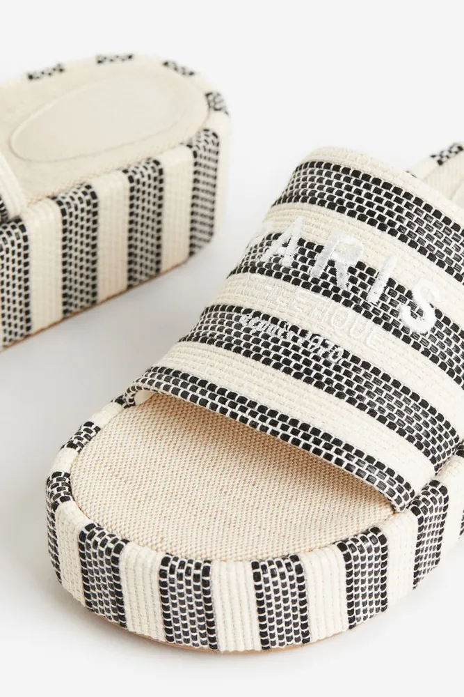 Embroidery-detail Platform Sandals