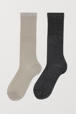 2-pack Glittery Knee Socks