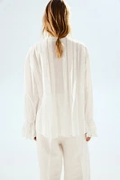 Cotton Blouse with Pintucks