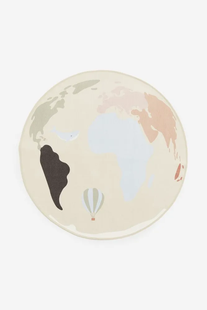 World Map Cotton Rug