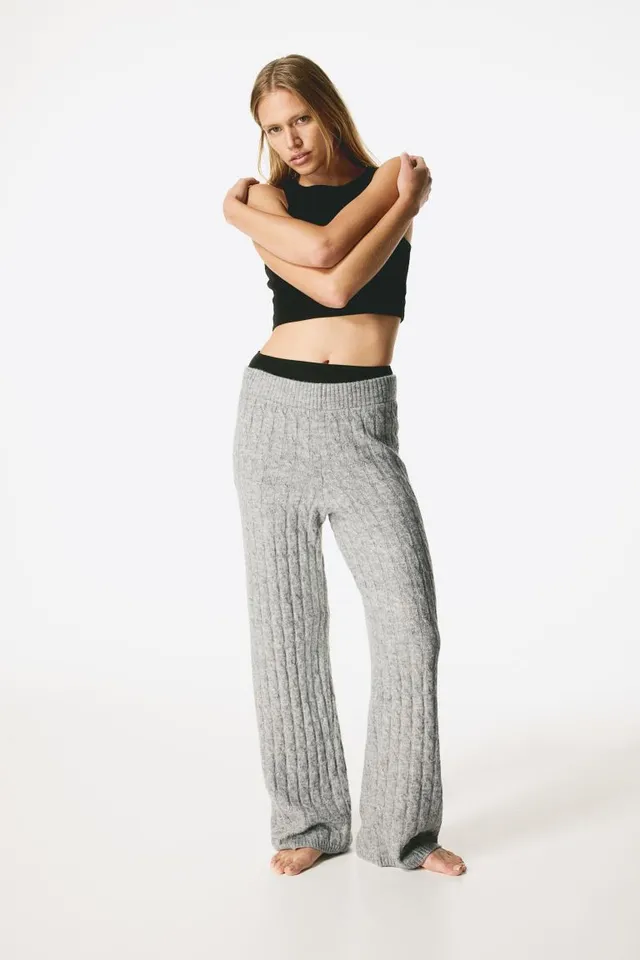 Cable-knit Pants