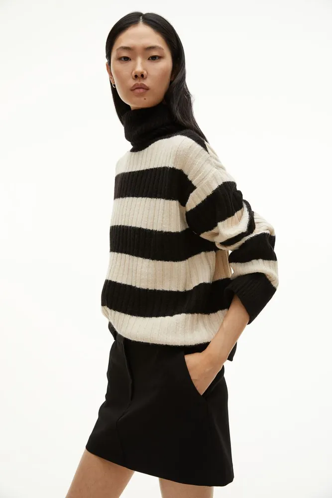 Rib-knit Turtleneck Sweater