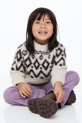 Jacquard-knit Wool-blend Sweater