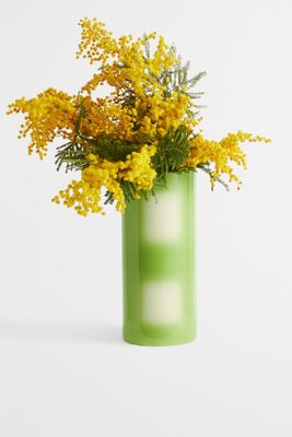Checked Earthenware Vase