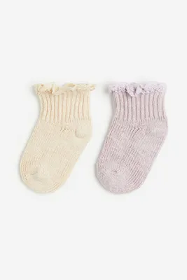 2-pack Lace-trimmed Socks