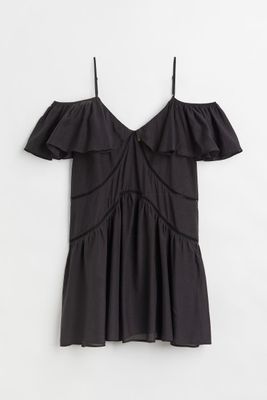 Sleeveless Flounce-trimmed Dress