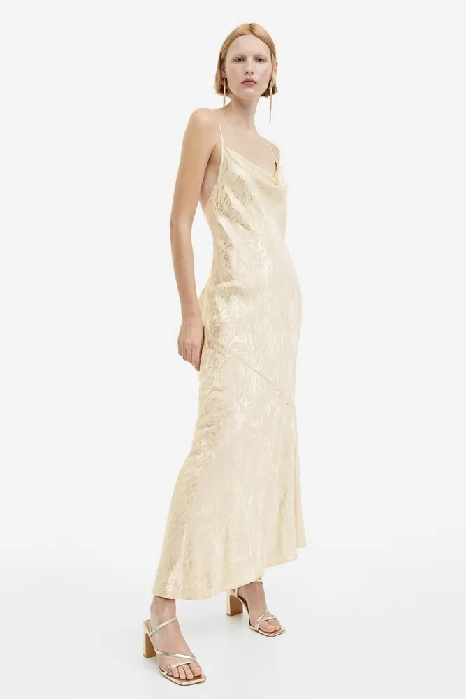 Textured Weave Slip Dress - Light beige - Ladies