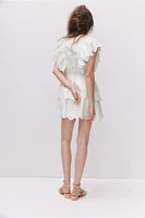 Flounced Cotton Dress