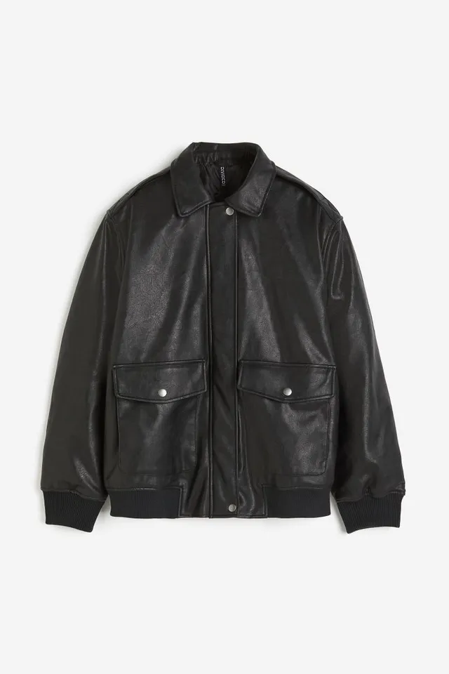 Buy H&M Men Black Solid Bomber Jacket - Jackets for Men 18834734
