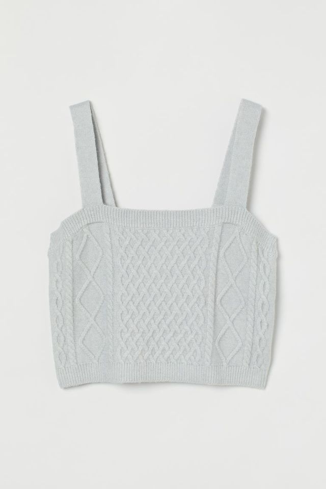 Cable-knit Crop Top