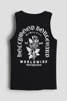 Tank Top with a Printed Motif