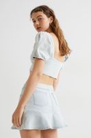 Peplum Denim Skirt