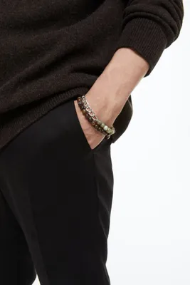 Lot de 2 bracelets avec perles fantaisie