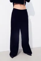 Wide-leg Velvet Pants