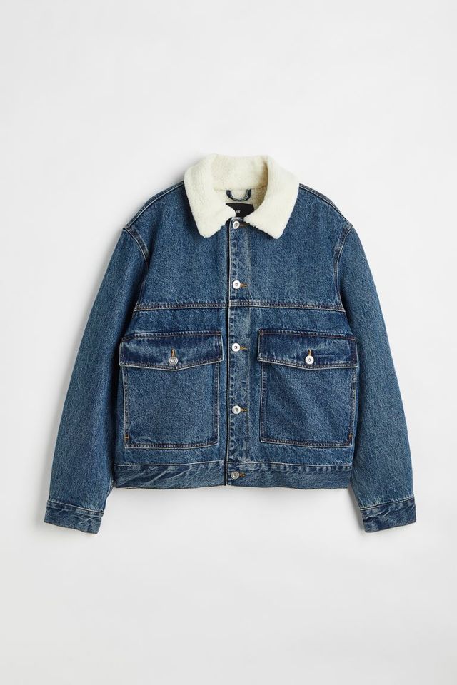 Teddy-fleece-lined Denim Jacket